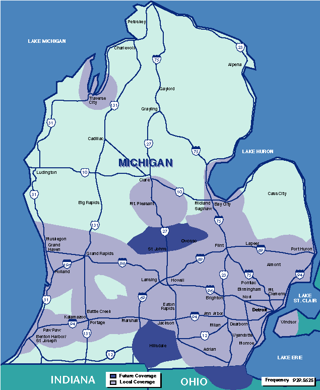 Map of Michigan coverage