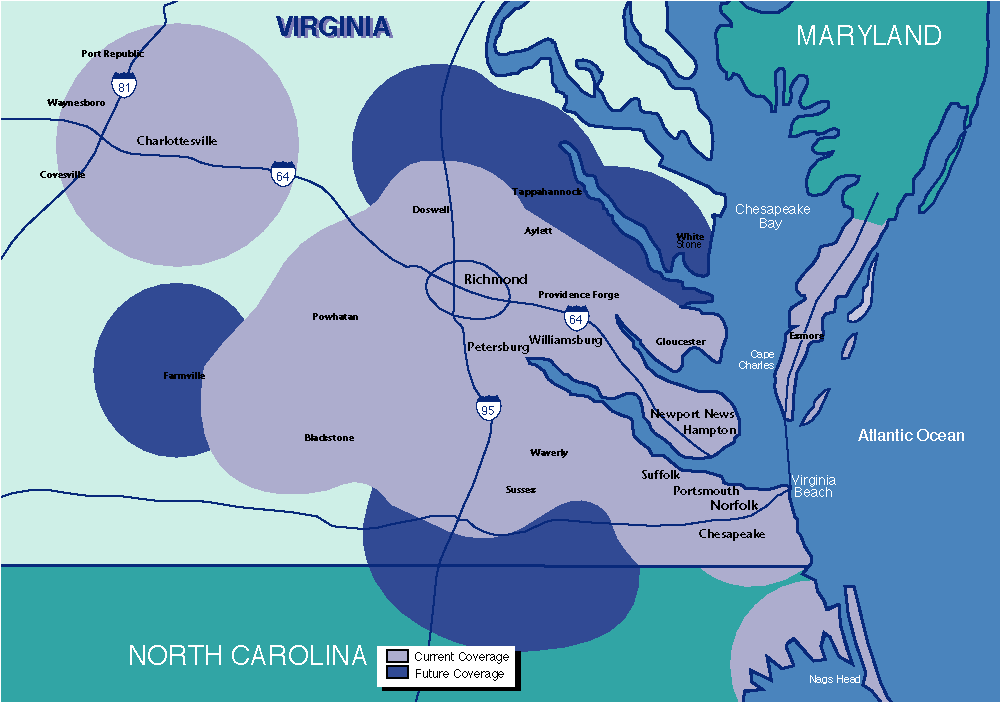 Map of Virginia coverage