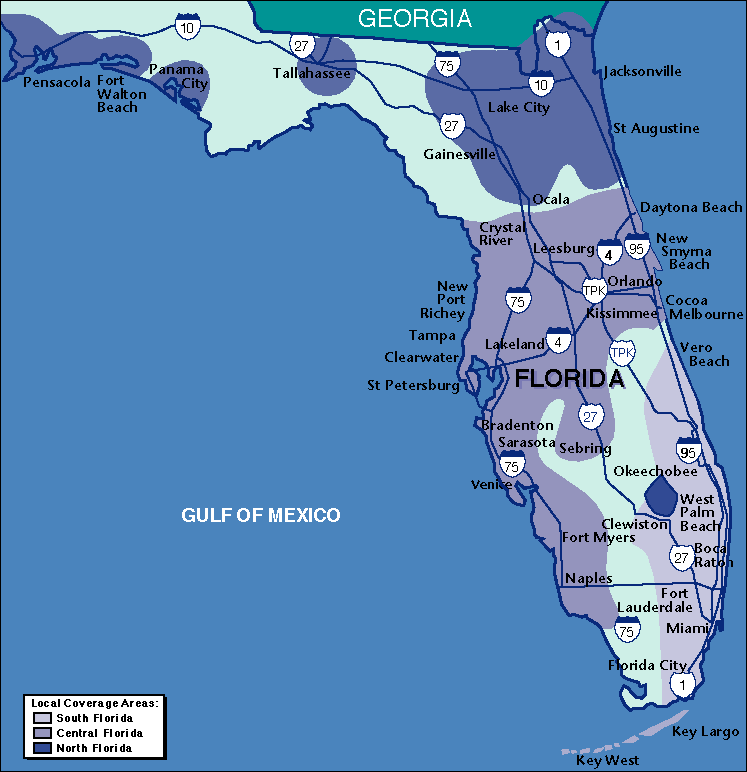 Map of Central Florida coverage