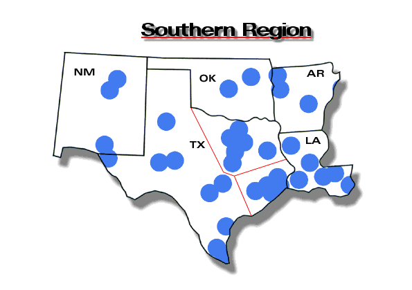 Map of Southern Region